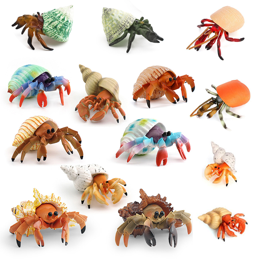 Kids Toys 3 Year Old - Gerçekçi Münzevi Yengeç Heykelcik Dayanıklı PVC